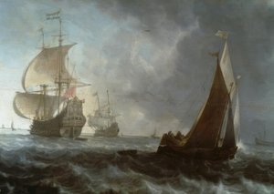 hollandske krigsskibe af Ludolf Backhuysen