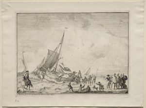 Søsætning af et skib, 1701. af Ludolf Backhuysen