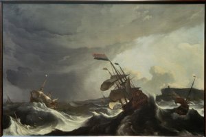 Skibe i nød under en kraftig storm