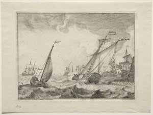 Skibe i kuling, 1701. af Ludolf Backhuysen