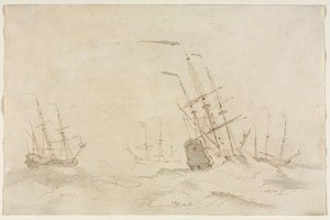 Skibe, anden halvdel 1600-tallet. af Ludolf Backhuysen