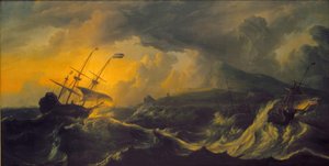 Storm på en bjergkyst