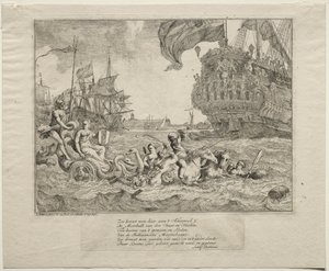 Personificeringen af Amsterdam Ridning i Neptunes Vogn, 1701. af Ludolf Backhuysen