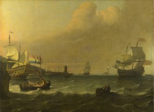 Hollandske krigsmænd på vej ind i en Middelhavshavn, 1681