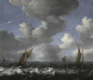 Havlandskab og fiskerbåde af Ludolf Bakhuizen