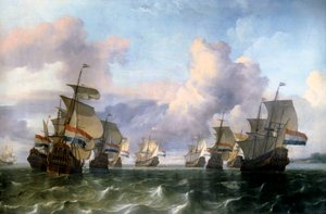 hollandske fløj af det indiske kompagni. Maleri af Ludolf Backhuysen (1631-1708) Ec. Hol.