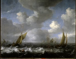 Flåde. Maleri af Ludolf Backhuysen (1631-1708) Ec. Hol.