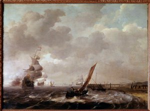 Havet ved Helder i Holland Maleri af Ludolf Backhuysen (1631-1708)