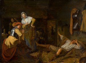 Soldater ved Reveille, omkring 1650 (olie på panel)