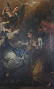Sankt Katarina af Alexandria besøgt i fængslet af kejserinde Faustina af Ludovico Carracci