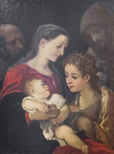 Den hellige familie med de hellige Frans og Catherine af Alexandria, ca. 1589-92 (olie på lærred) af Ludovico Carracci