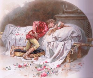 Dine stoffer er hurtige. Således med et kys dør jeg., illustration fra Romeo og Julie,