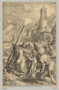 Kristus bærer korset, fra The Passion of Christ, ca. 1623.
