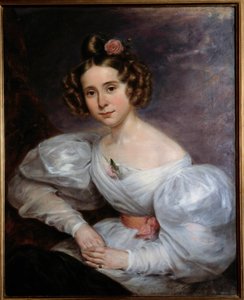 Portræt af en ung kvinde, maleri af Auguste Schitter (1805-1889) 1800-tallets Orleans, Museum of Fine Arts af Ludwig August or Louis August Schwiter