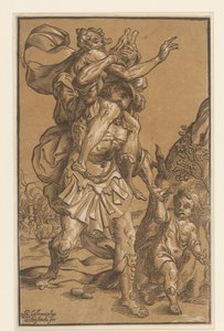 Aeneas bærer sin far fra Troja af Ludwig Businck