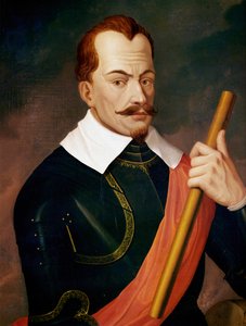 Albrecht Wallenstein, hertug af Friedland, kejserlig feltmarskal under Trediveårskrigen, myrdet af sine egne officerer i 1634 i Eger ... (maleri på lærred) af Ludwig Ferdinand Schnorr von Carolsfeld
