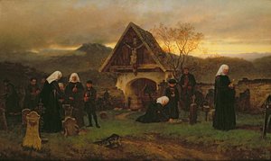 Hele Sjælens Dag på Kirkegården af Ludwig Friedrich Wilhelm Riefstahl