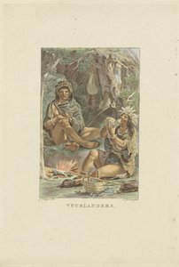 Indbyggere i Ildland Fuegians (titel på objekt) af Ludwig Gottlieb Portman