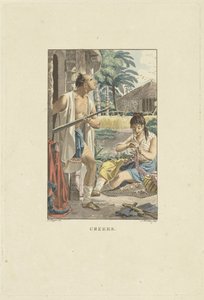 Par ved deres hytte i marken Creeks (titel på objekt) af Ludwig Gottlieb Portman