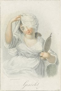 Syn Ansigt (titel på objekt) Fem sanser repræsenteret af kvindefigurer (serietitel) Die Funf Sinne (serietitel) af Ludwig Gottlieb Portman