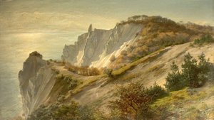 Efterårsudsigt over Mons Cliff, Danmark, 1882