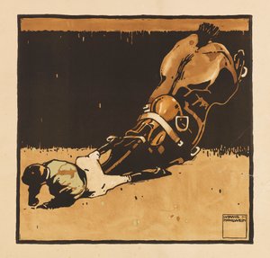 Fra Portfolio Turf. Tolv billeder af hestevæddeløb, 1909. af Ludwig Hohlwein