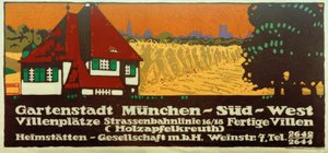 Haveby München-Syd-Vest / Villapladser / Sporvognslinje 16/18 / Færdige villaer (Holzapfelkreuth) / Heimstätten-Gesellschaft m