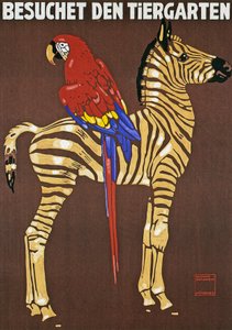 Plakat, der reklamerer for Hellabrunn Zoo i München