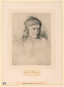 Mand i Pelshue af Ludwig Knaus