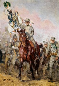 Det andet tyrolske kejserjægerregiment med dets chef oberst ...