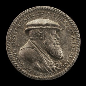 Karl V, 1500-1558, konge af Spanien 1516-1556, hellig romersk kejser 1519 [forside], 1542. af Ludwig Neufahrer