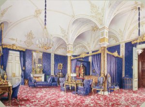 Interiør af Vinterpaladset. Kejserinde Maria Alexandrovnas sengekammer, 1859