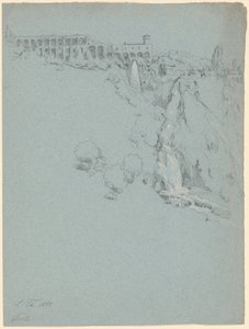 Vandfaldet i Tivoli med Maecenas villa af Ludwig Thiersch