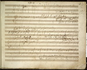 Tilføje. 31766, f.2 Symfoni nr. 6 i F-dur, op. 68 også kendt som den pastorale symfoni (blæk på papir) af Ludwig van Beethoven