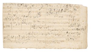 Autografmusikmanuskript, et skitseblad til den langsomme sats af Strygekvartetten i C, op. 59, nr. 3, den tredje "Razumovsky"-kvartet, Wien, ca. 1806 af Ludwig van Beethoven