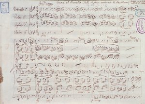 Side med noderne til Symfoni nr. 6 i F-dur, opus 68, af Ludwig van Beethoven