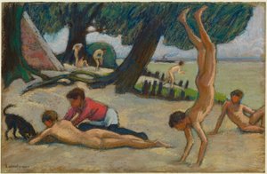 Drenge på stranden af Ludwig von Hofmann