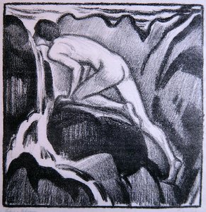 Well drink (litho) af Ludwig von Hofmann