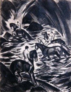 Unge rider (litho) af Ludwig von Hofmann