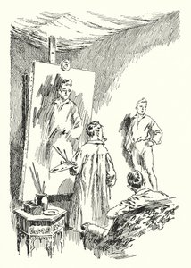 Illustration til The Picture of Dorian Gray af Oscar Wilde (litho) af Lui Trugo