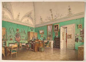 Interiør af storhertug Mikhail Nikolayevichs arbejdsværelse i Sankt Petersborg af Luigi Premazzi