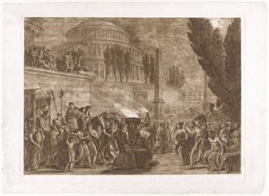 Procession ved det gamle tempel af Luigi Ademollo