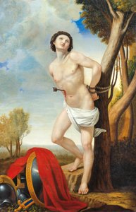 Martyrium of St Sebastian, af Luigi Asioli (1817-77), olie på lærred af Luigi Asioli