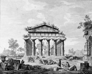 Junos tempel i Paestum af Luigi Balugani