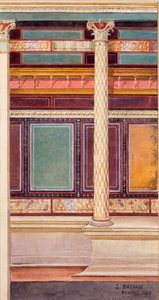 Fresko i arkitektonisk stil i cubiculum, Sølvbryllupets hus, Pompeji, 1897