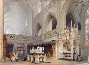 Interiør af Brou kirke i Bourg-en-Bresse