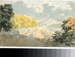 Landskab, Italien (Akvarel, ca. 1825) af Luigi Garibbo