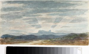 Landskab, lyseffekter (Akvarel, før 1825) af Luigi Garibbo