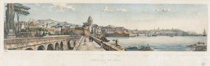 Panoramaudsigt over byen Genova af Luigi Garibbo