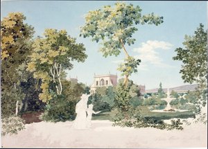 Udsigt over Villa Corsi a Sesto Fiorentino nær Firenze (akvarel, ca. 1825) af Luigi Garibbo